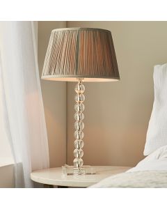 Adelie And Freya 12 Inch Charcoal Shade Table Lamp In Clear Crystal Glass