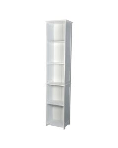 Alaska Tall Wooden Shelving Unit In White