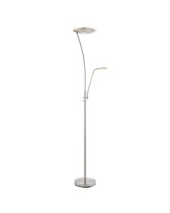 Alassio Mother And Child Task Floor Lamp In Satin Chrome