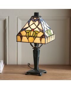 Alcea Tiffany Glass Mini Table Lamp In Dark Bronze