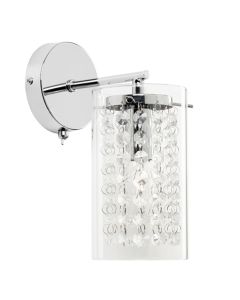Alda Clear Glass Faceted Beads Wall Light In Polished Chrome
