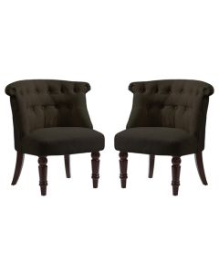 Alderwood Fabric Chair In Brown With Wooden Legs