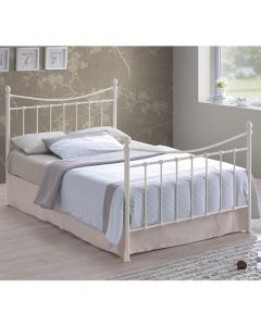 Alderley Metal King Size Bed In Ivory