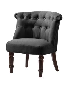 Alderwood Fabric Chair In Black With Brown Wooden Legs