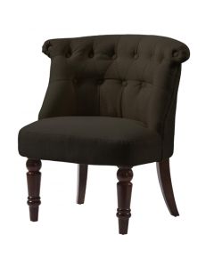 Alderwood Fabric Chair In Brown With Wooden Legs