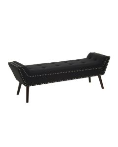 Alea Fabric Upholstered Hallway Seating Bench In Black