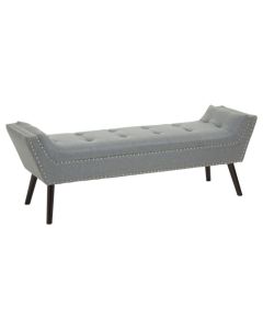 Alea Fabric Upholstered Hallway Seating Bench In Grey