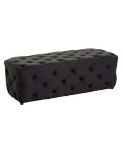Alea Velvet Upholstered Hallway Seating Bench In Black