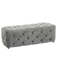 Alea Velvet Upholstered Hallway Seating Bench In Grey