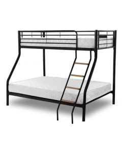 Alexa Metal Single Sleeper Triple Bunk Bed In Black