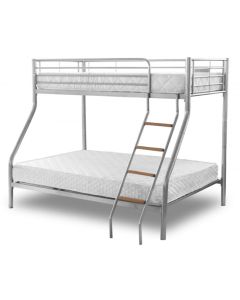 Alexa Metal Single Sleeper Triple Bunk Bed In Silver