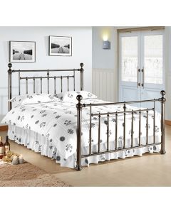 Alexander Metal Double Bed In Black Nickel