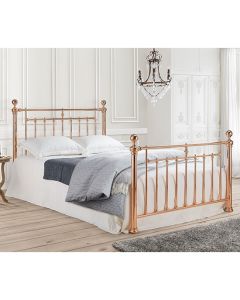 Alexander Metal Double Bed In Rose Gold