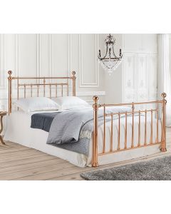 Alexander Rose Metal Double Bed In Rose Gold