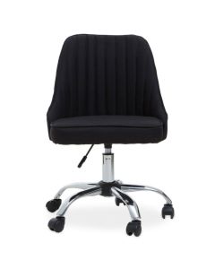 Alexi Swivel Fabric Upholstered Home And Office Chair In Black