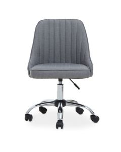 Alexi Swivel Fabric Upholstered Home And Office Chair In Grey