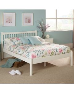 Alice Wooden Double Bed In Opal White