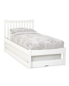 Alice Wooden Single Bed With Guest Bed In Opal White