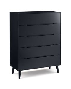 Alicia Wooden Chest Of 5 Drawers In Anthracite