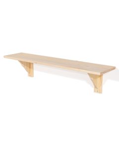 Allston Large Wooden Wall Shelf With Support In Natural Oak