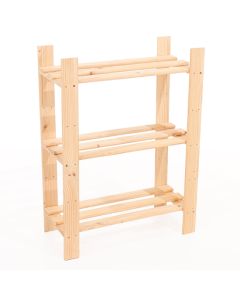 Allston Narrow Wooden 3 Shelves Slatted Shelving Unit In Oak