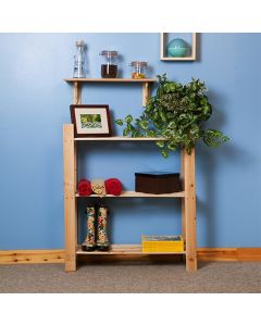 Allston Wide Wooden 3 Shelves Slatted Shelving Unit In Oak