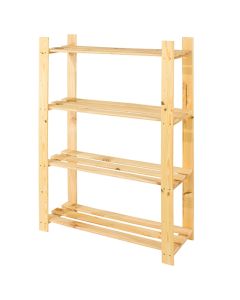 Allston Wide Wooden 4 Shelves Slatted Shelving Unit In Oak