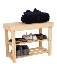 Allston Wooden Shoe Storage Seating Bench In Natural Oak