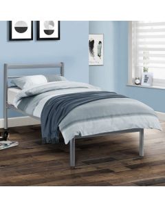 Alpen Metal Double Bed In Aluminium Effect