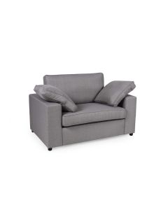 Alton Fabric 1 Seater Sofa In Silver With Black Wooden Legs