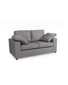 Alton Fabric 2 Seater Sofa In Silver With Black Wooden Legs