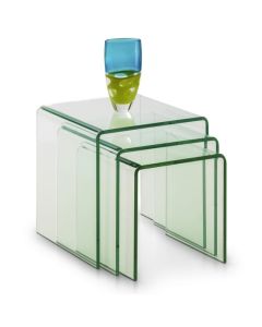 Amalfi Bent Clear Glass Nest Of Tables