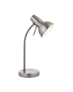 Amalfi USB Task Table Lamp In Satin Nickel And Gloss White