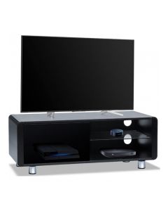 Amalfi Wooden TV Stand In Black High Gloss With 2 Shelves