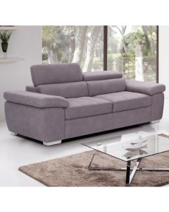 Amando Fabric 3 Seater Sofa In Mushroom