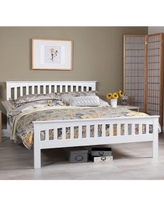 Amelia Wooden Double Bed In Opal White