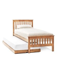Amelia Wooden Single Bed With Guest Bed In Honey Oak