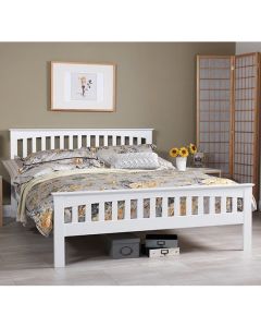 Amelia Wooden Small Double Bed In Opal White