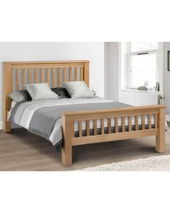 Amsterdam Wooden High Foot End King Size Bed In Waxed Oak