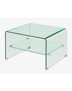 Angola Clear Glass Lamp Table With Shelf