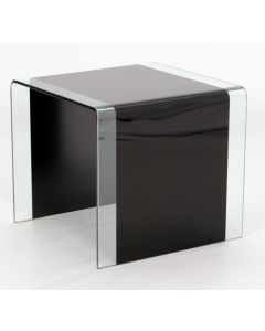 Angola Glass Lamp Table In Black