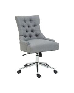 Anita Fabric Home And Office Chair In Grey With Chrome Base