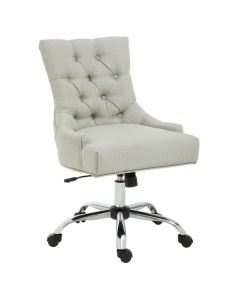 Anita Velvet Home And Office Chair In Natural With Chrome Base