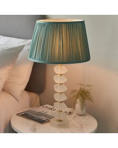 Annabelle And Freya Fir Shade Table Lamp In Frosted Crystal Glass