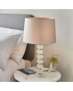 Annabelle And Mia 14 Inch Natural Shade Table Lamp In Frosted Crystal Glass