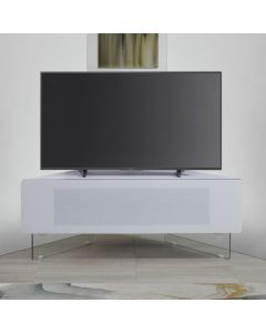 Antares Wooden Corner TV Stand In White High Gloss