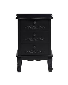 Antoinette Wooden Chest Of Drawers In Black With 3 Drawers