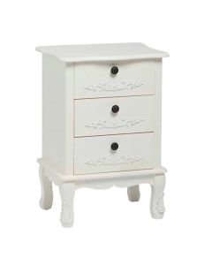 Antoinette Wooden Chest Of Drawers In White With 3 Drawers