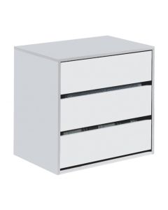 Arctic Chest Of Drawers In White High Gloss With 3 Drawers