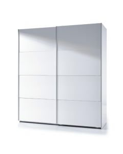 Arctic Large Sliding Wardrobe With Shelves In White High Gloss